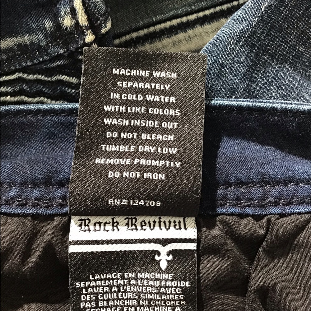 Rock Revival Women's Dark Blue Skinny Moto Jeans sz 28 - Picture 7 of 15